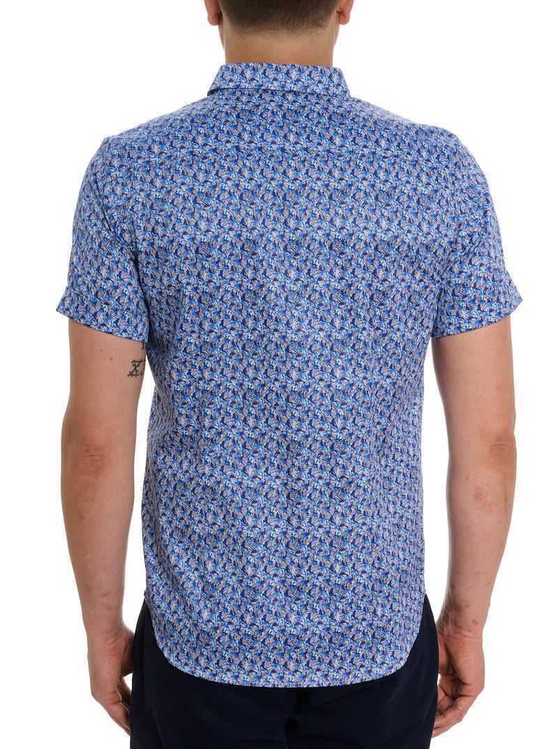 Robert Graham Wade Short Sleeve Button Down Shirt Blue | 14685MGZY