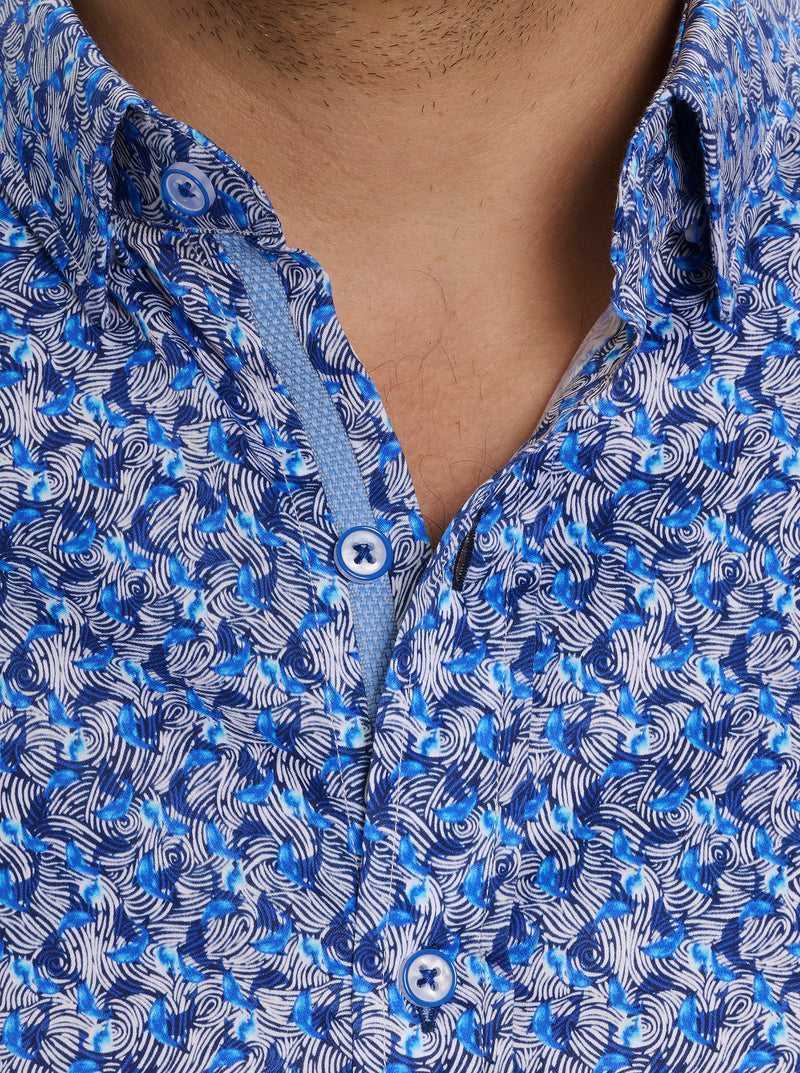 Robert Graham Wade Short Sleeve Button Down Shirt Blue | 14685MGZY