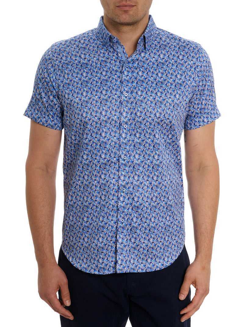 Robert Graham Wade Short Sleeve Button Down Shirt Blue | 14685MGZY