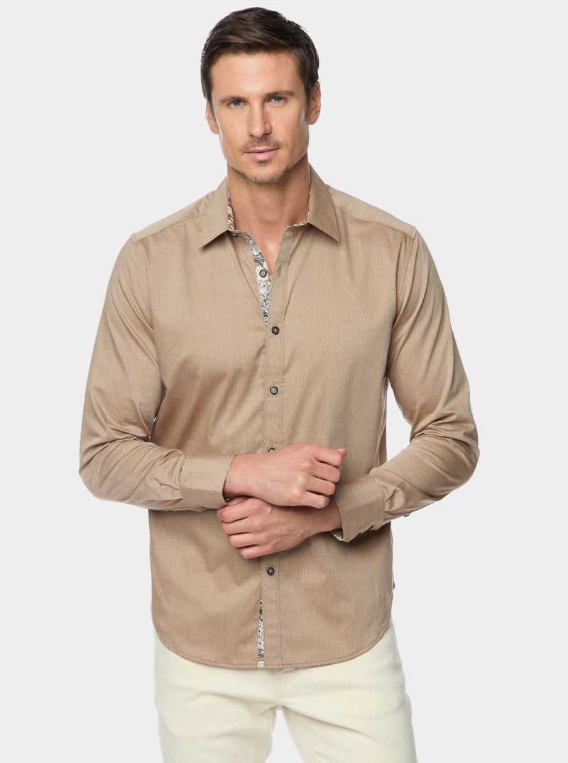 Robert Graham Wayfarer Long Sleeve Button Down Shirt Khaki | 37218SJHQ