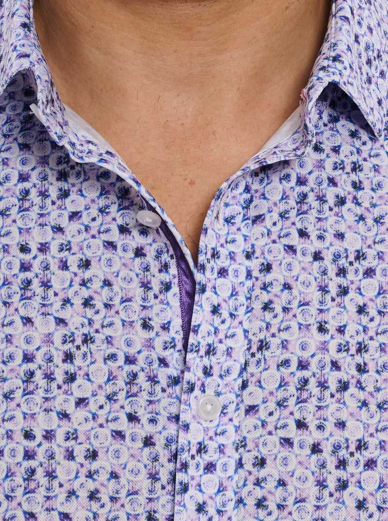 Robert Graham Zambia Short Sleeve Knit Shirt Purple | 57214UCXH