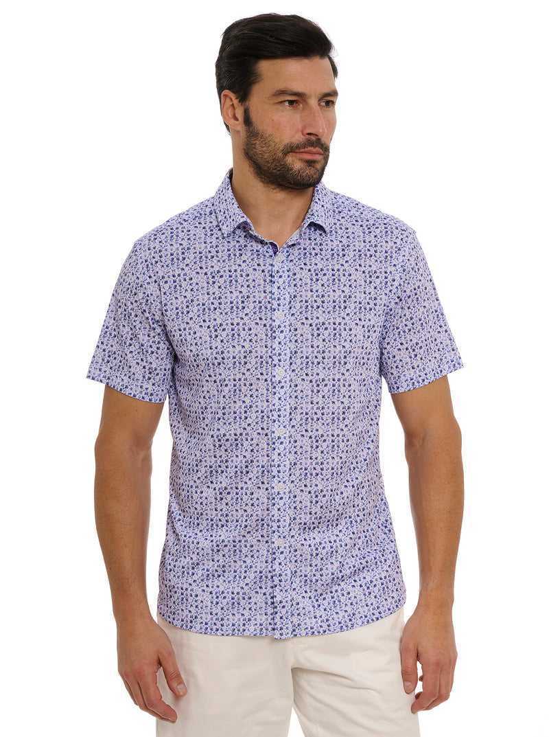 Robert Graham Zambia Short Sleeve Knit Shirt Purple | 57214UCXH